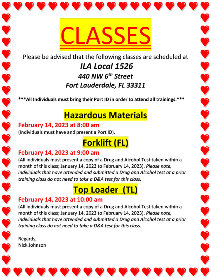 February Classes